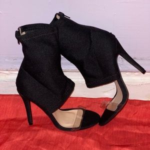 Black heels/clear strap Charlotte Russe
